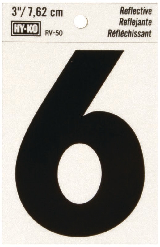 #6 3" BLACK NUMBER STICKER