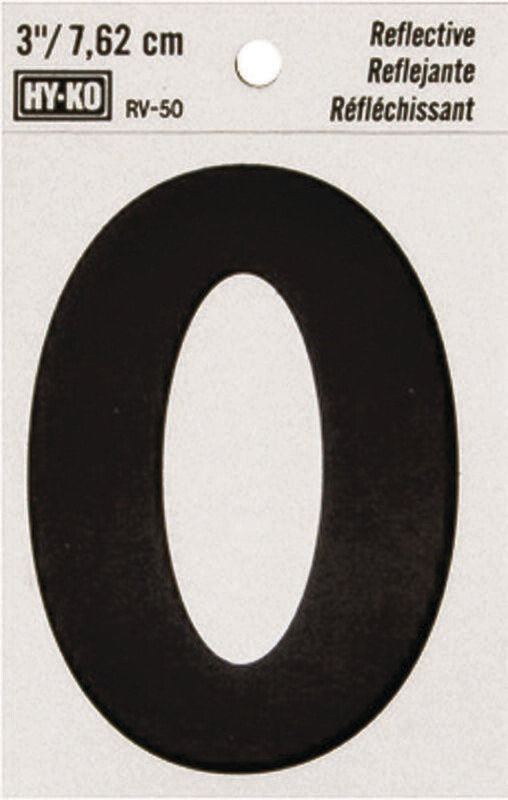 #0 3" BLACK NUMBER STICKER