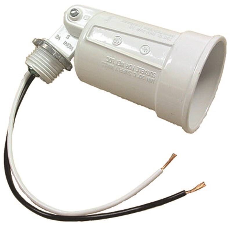 FLOOD OUTDOOR LAMPHOLDER SINGLE WHITE