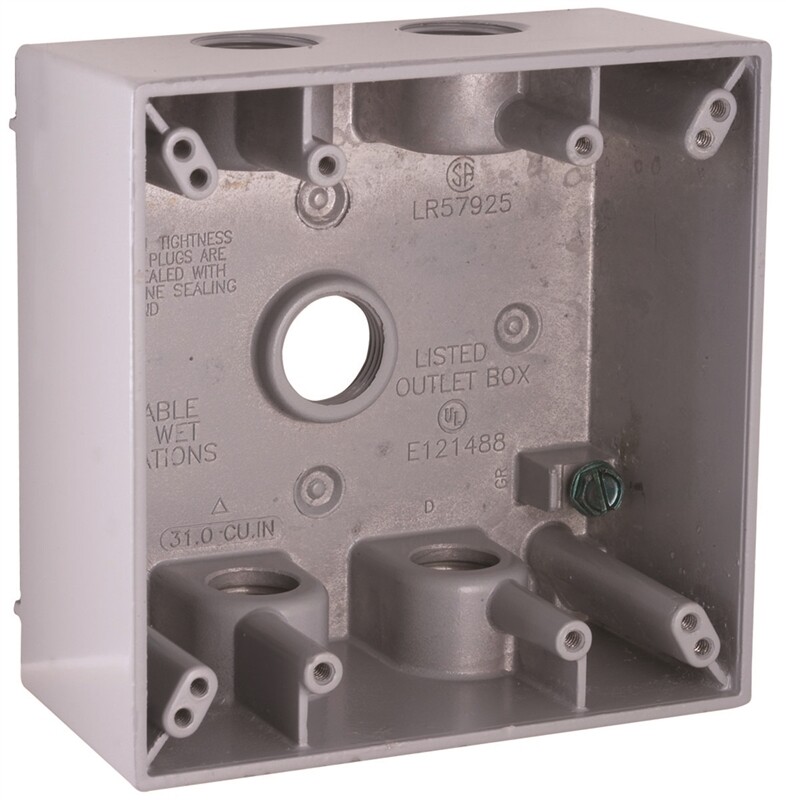 2G OUTDOOR BOX GREY 5 HOLE
