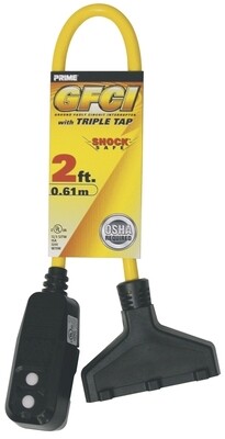 GFCI 3 OUTLET CORD TAP 2'