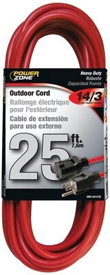 25' 14/3 EXT CORD RED
