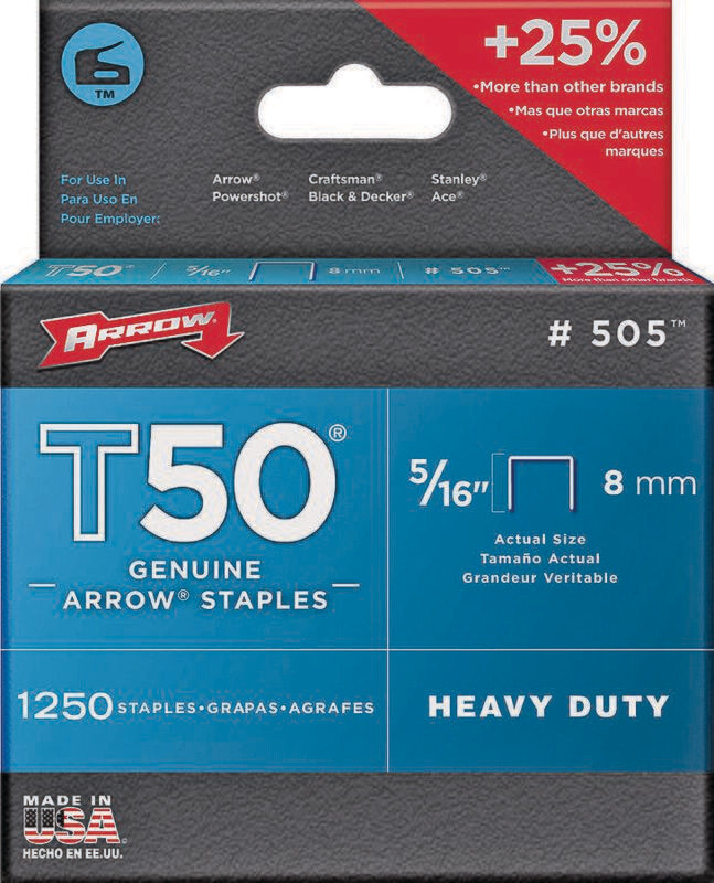 T50 5/16" ARROW STAPLES #505