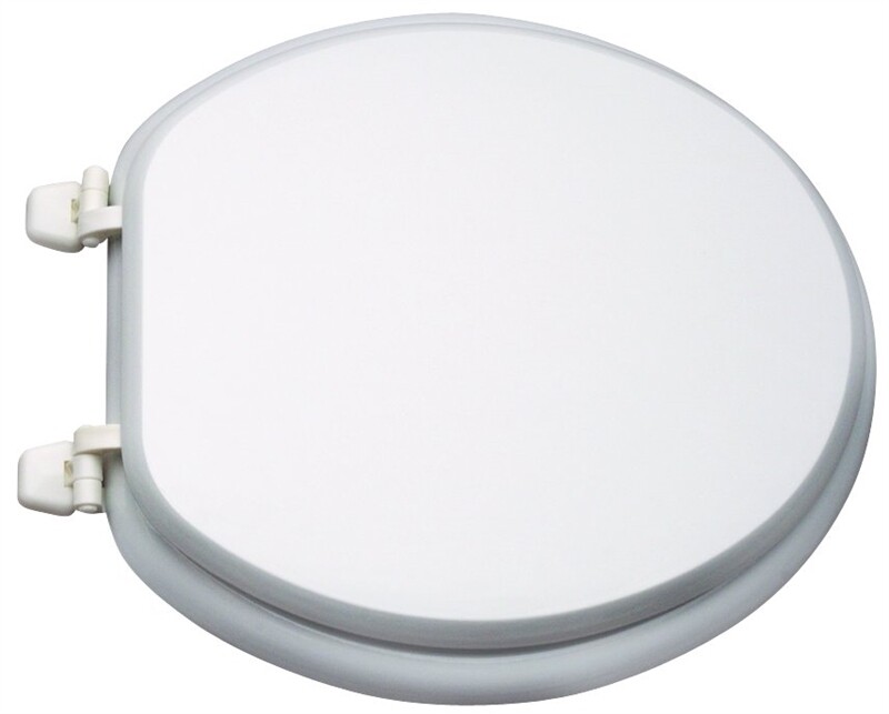 Toilet Seat Round White Wooden Lid