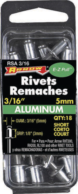 RSA3/16" ALUM RIVETS SHORT 18PCS