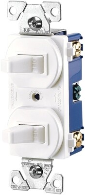 DUPLEX TOGGLE SWITCH WHITE COMB DUPLEX TOGGLE SWITCH WHITE COMB