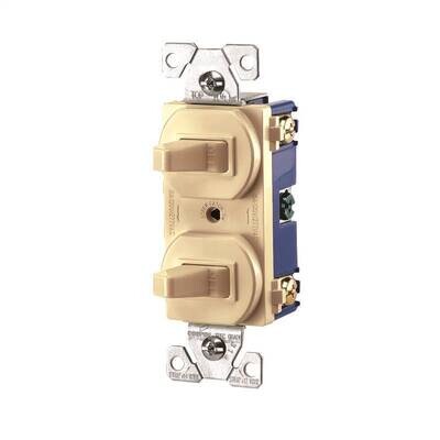 DUPLEX TOGGLE SWITCH WHITE 15A COMB