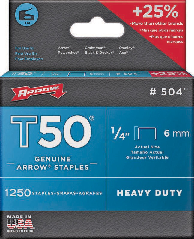 1/4" ARROW T50 STAPLES #504