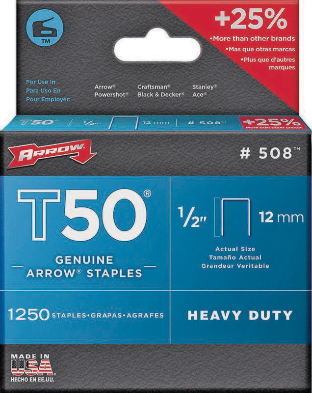 1/2" ARROW T50 STAPLES #508