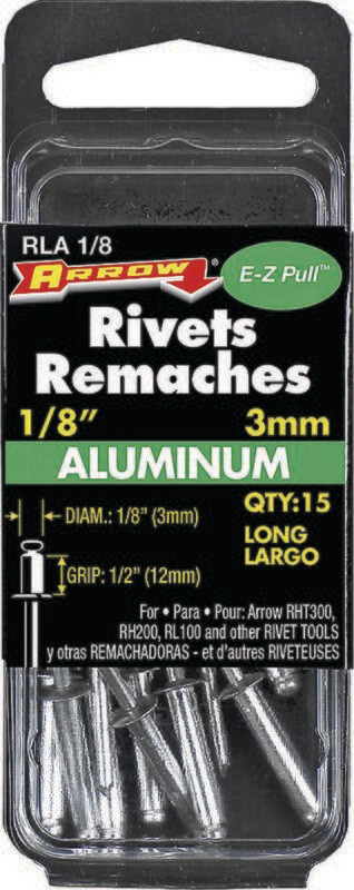1/8 ALUM RIVETS, 15PK, LONG