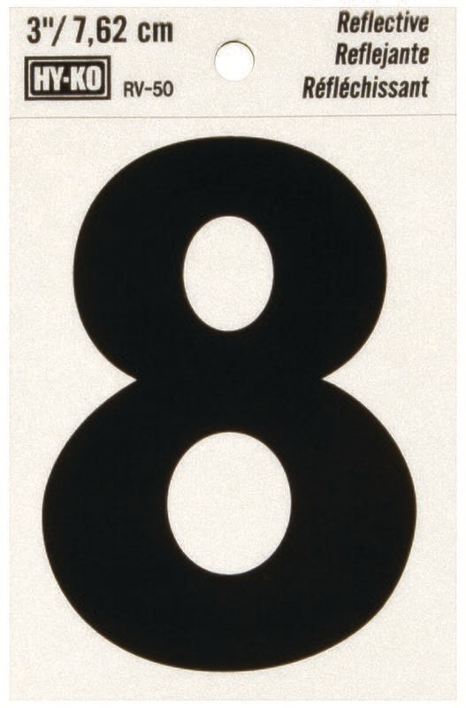#8 3" BLACK NUMBER STICKER
