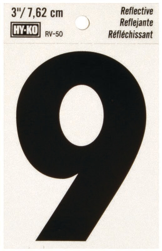 #9 3" BLACK NUMBER STICKER
