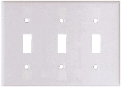 3 GANG TOGGLE PLATE WHITE