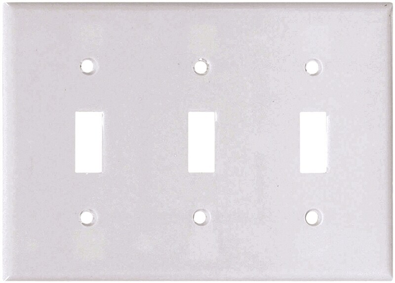 3 GANG TOGGLE PLATE WHITE
