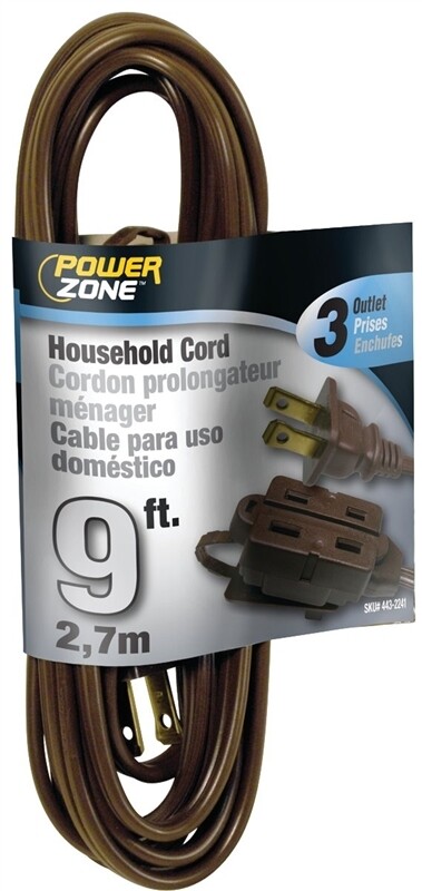 3M BRWN TAP EXT CORD