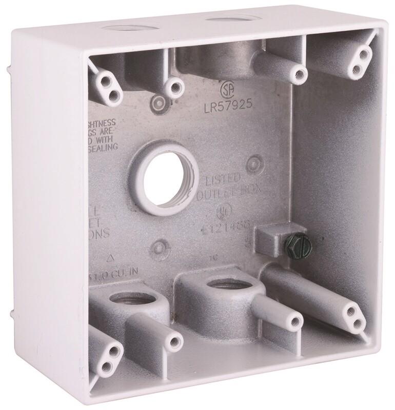 2G OUTDOOR BOX WHITE 5 HOLE