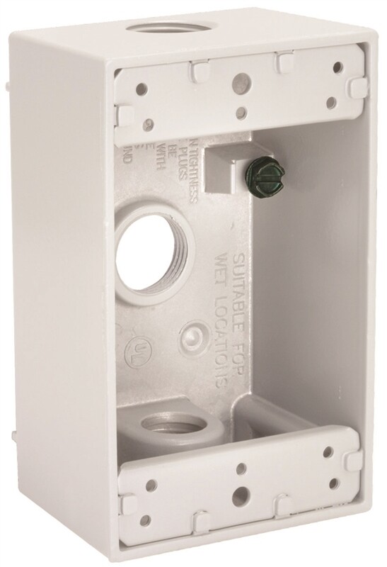 1G OUTDOOR BOX WHITE 3 HOLE