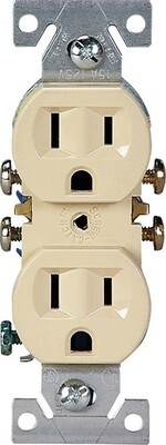 DUPLEX OUTLET IVORY 15A
