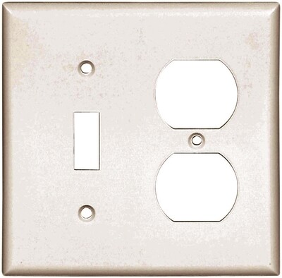 DOUBLE DUPLEX-TOGGLE PLATE WHITE