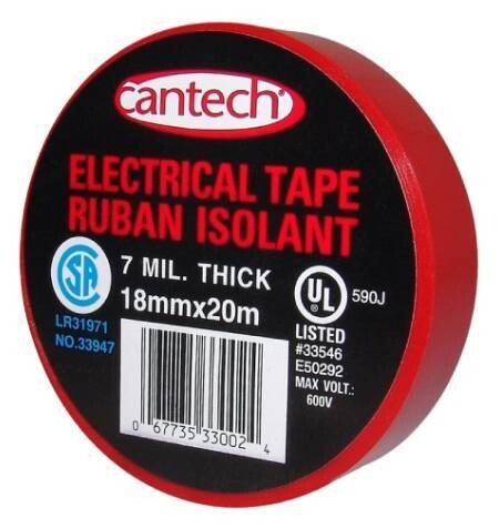 ELECTRICAL TAPE RED 3/4" X 66'
