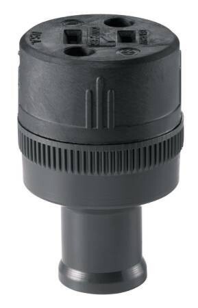 RUBBER PLUG 15A 2 WIRE FEMALE BLACK