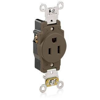LEVITON 15A-125V SGL REC BROWN