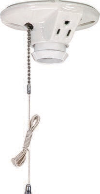 PORCELAIN LAMPHOLDER W OUTLET