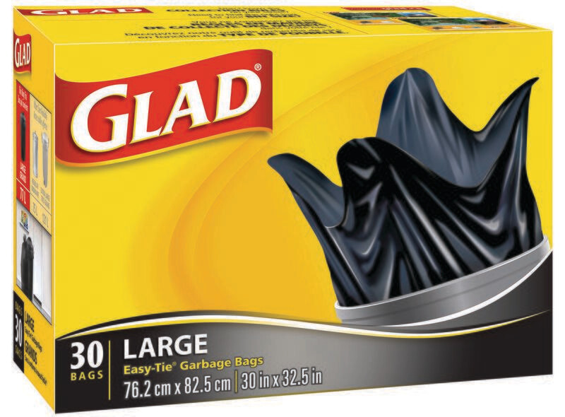 Glad Black Large 30pc Garbage Bags