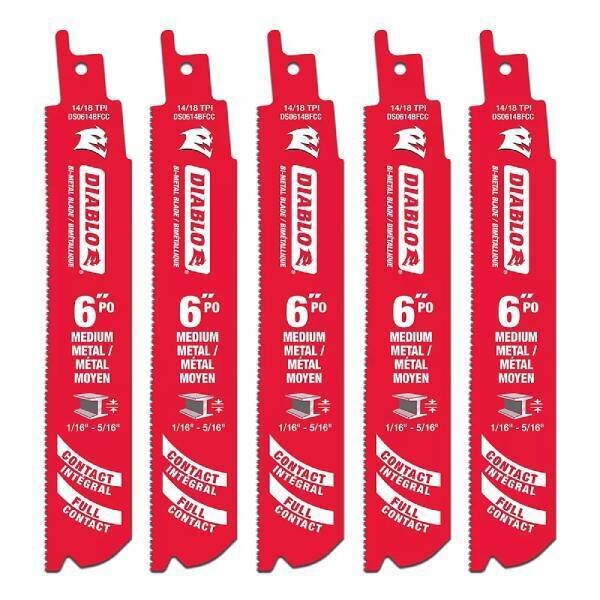 Diablo DS0614BF5C 6" 14/18 TPI Bi-Metal Medium Metal Cutting (5pk)