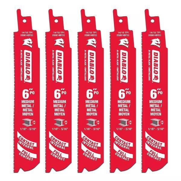 Diablo DS0614BF5C 6" 14/18 TPI Bi-Metal Medium Metal Cutting (5pk)