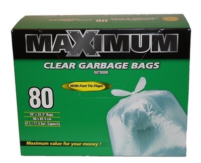 80 CLEAR GARBAGE BAGS 26