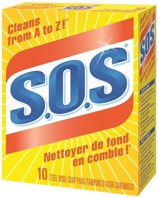 SOS STEEL WOOL SOAP PADS 10/PK