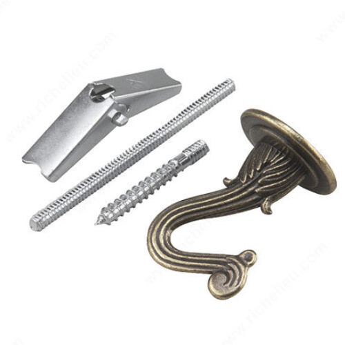 SWAG HOOKS ANTIQUE BRASS 2PK
