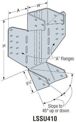 LSSU410 4x10 Light Sloped/Skewed Joist Hanger