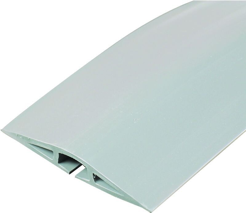 Wiremold CDG-5 Floor Cord Protector, 5 ft L, 2-1/2 in W, Rubber, Gray