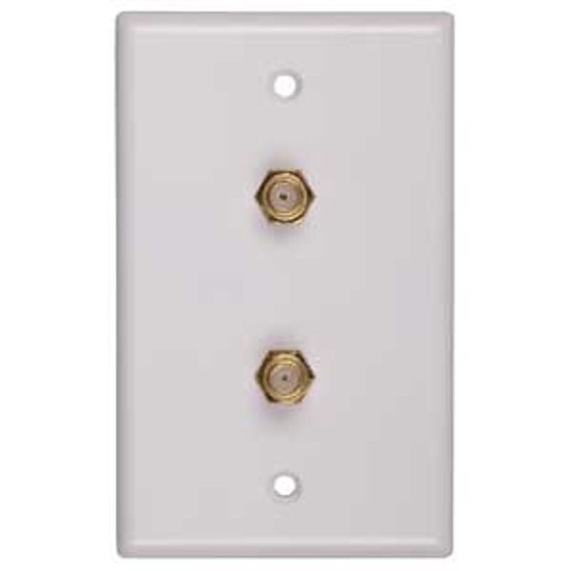 VIDEO WALL PLATE DUAL COAXIL CABLE WHITE
