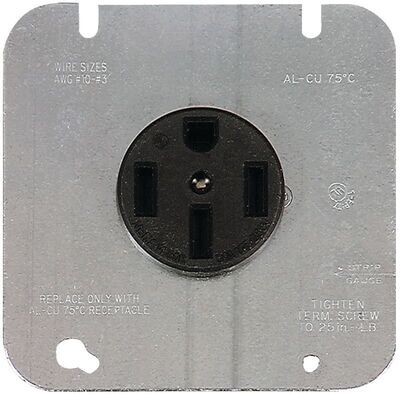 Eaton Wiring Devices 1168 1168-2-SP Power Receptacle, 3 -Pole, 125/250 V, 50 A, Black