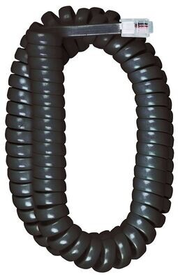 12' HANDSET COILED CORD BLACK