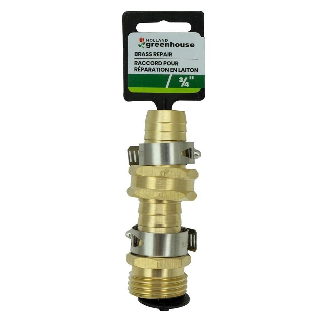 3/4" BRASS HOSE REPAIR W/CLAMP