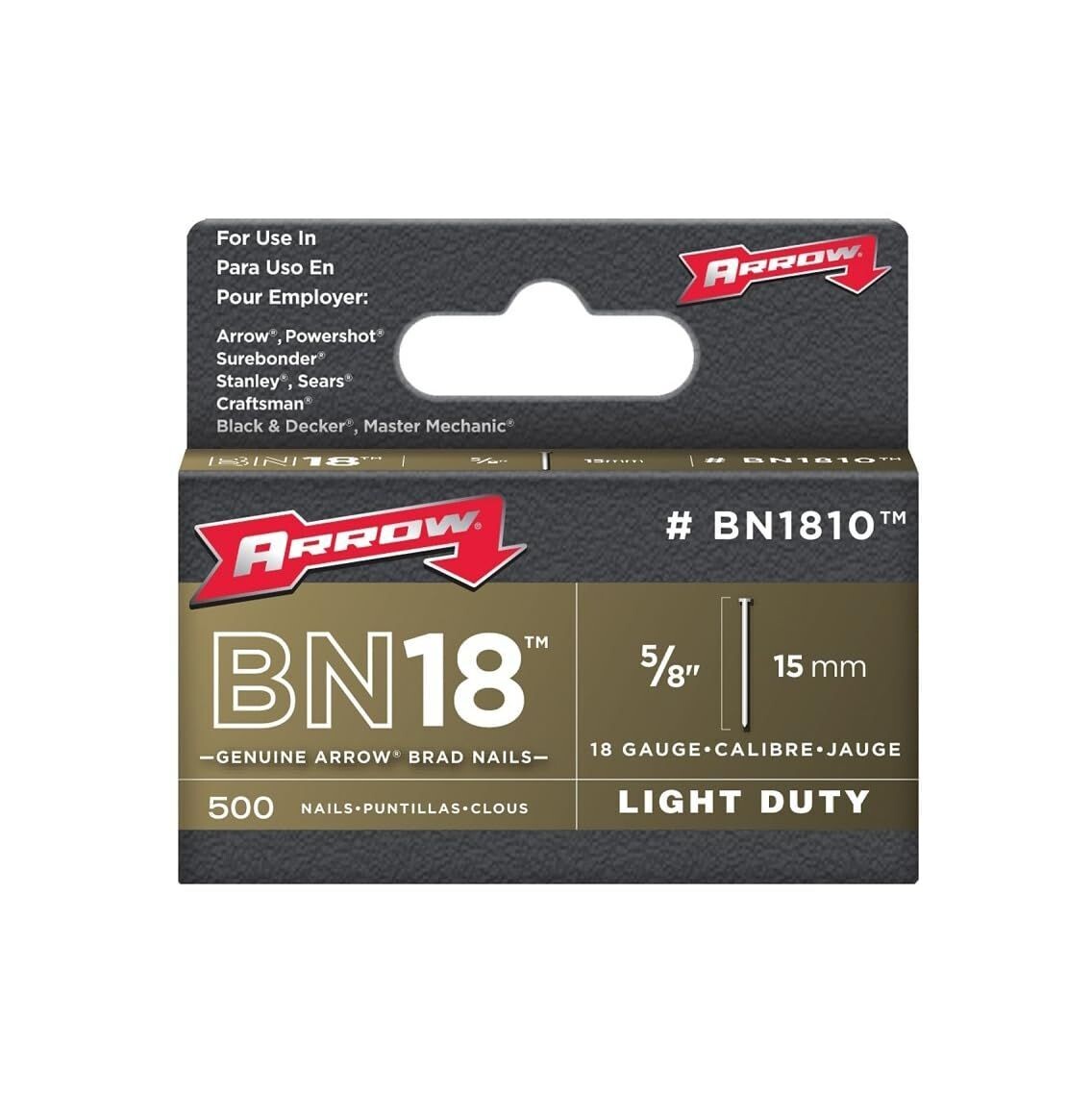 ARROW 18GA 5/8" BRADS 500