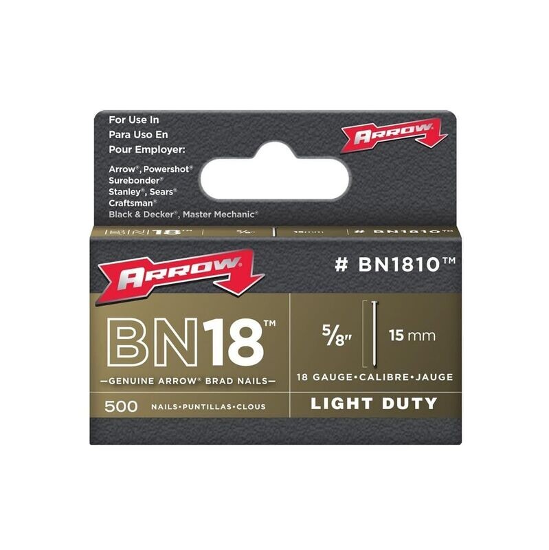 ARROW 18GA 5/8" BRADS 500