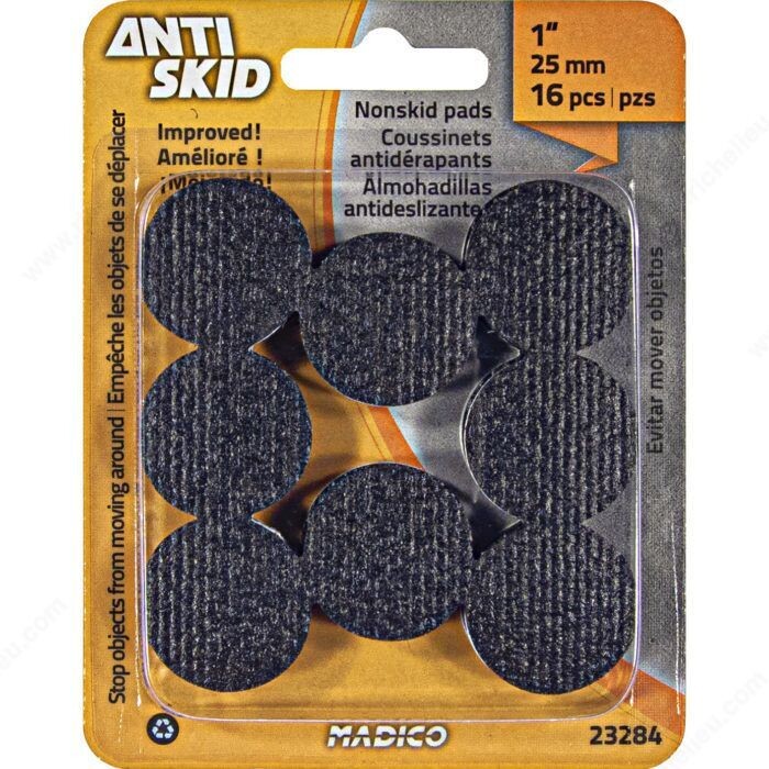 1" SELF-STICK NONSKID FOAM PADS BLK