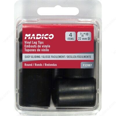 7/8" VINYL LEG TIP BLACK