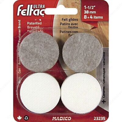 ROUND FELT PADS & VELCRO 8PCS