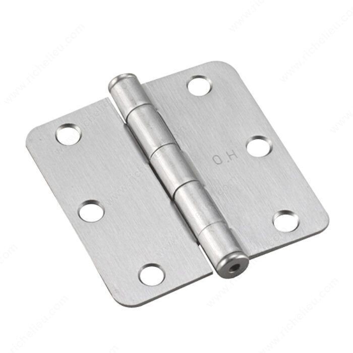 3" BUTT HINGE 1/4" RADIUS BRUSHED CHROME
