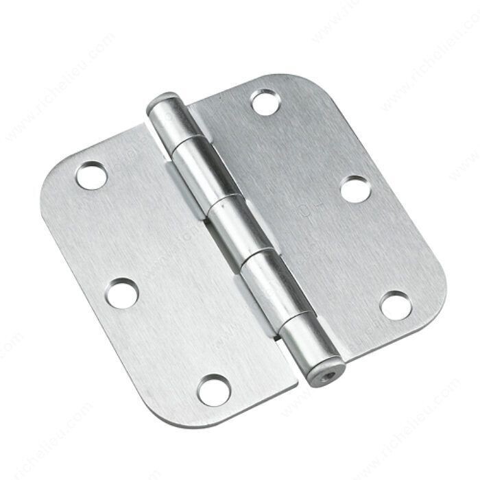 3-1/2" BUTT HINGE 5/8" RADIUS BRUSHED CHROME