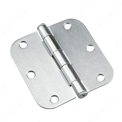 3-1/2" BUTT HINGE 5/8" RADIUS BRUSHED CHROME
