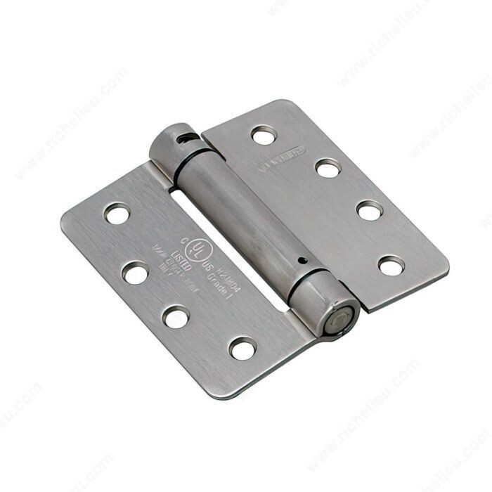 4" SPRING HINGE 1/4" RADIUS BRUSHED NICKEL