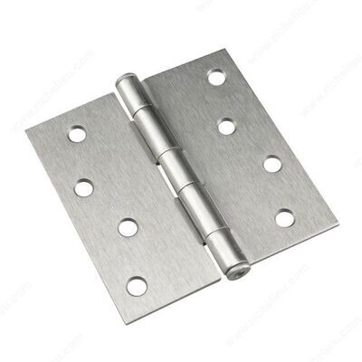 4" BUTT HINGE SQUARE BRUSHED NICKEL