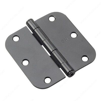 3-1/2" BUTT HINGE 5/8" RADIUS BLACK